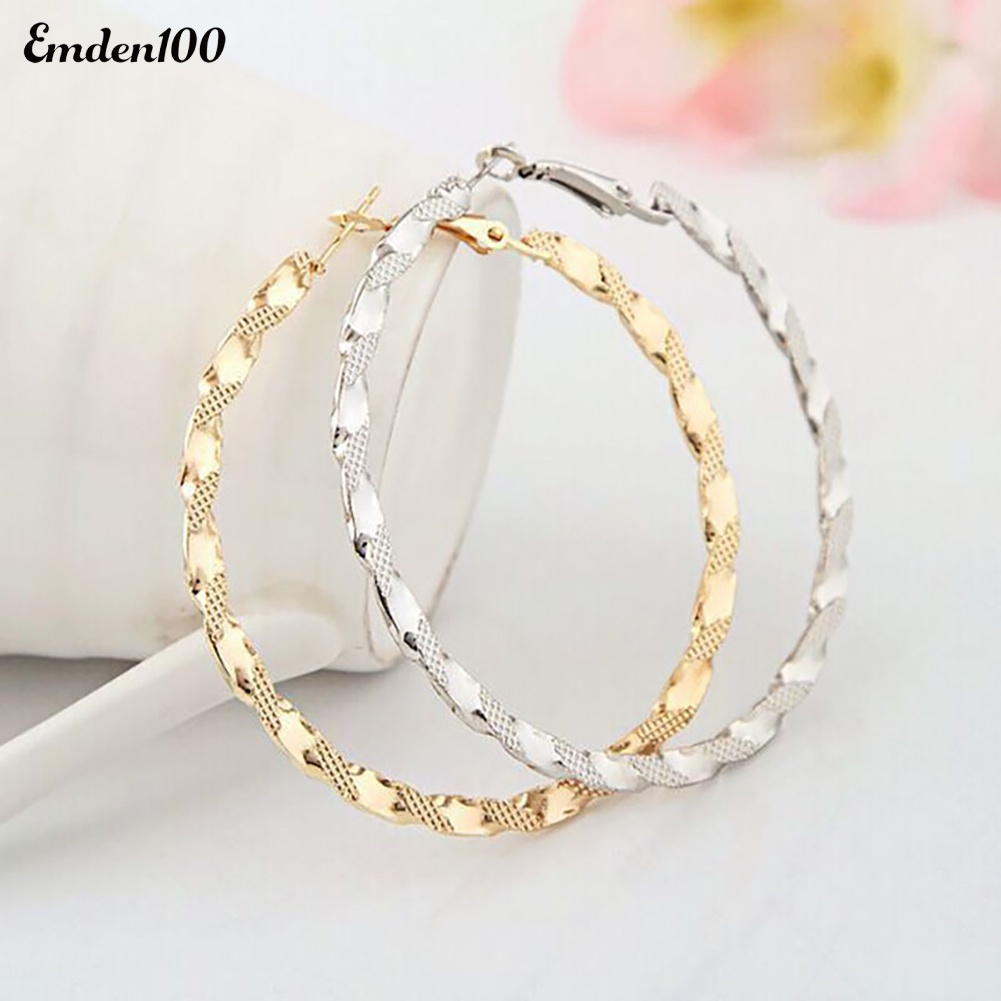 Đôi Khuyên Tai Vòng Tròn Xoắn Thời Trang Cho Nữ