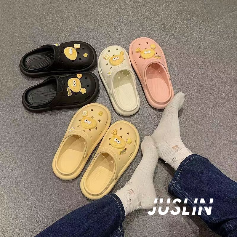 JUSLIN dép nữ dép cross dép bánh mì nữ dép bánh mì nữ 2023 NEW 071708