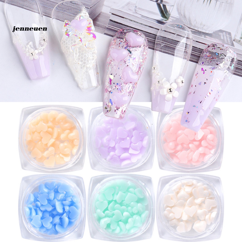 Bộ 40 Phụ Kiện Trang Trí Móng Tay Hình Trái Tim Đính Đá Xinh Xắn