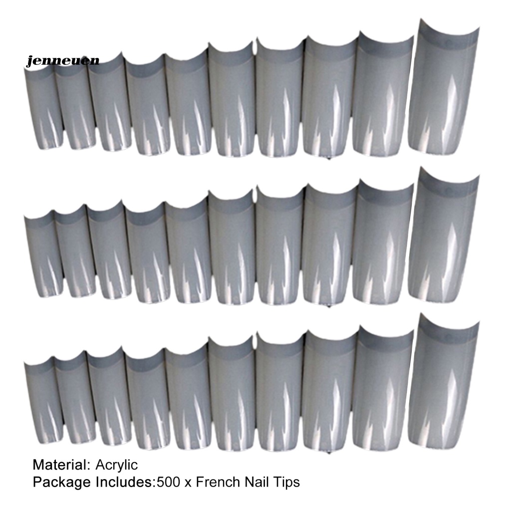 Bộ 500 Móng Tay Giả Màu Trơn Trong Suốt Thời Trang Cho Nữ