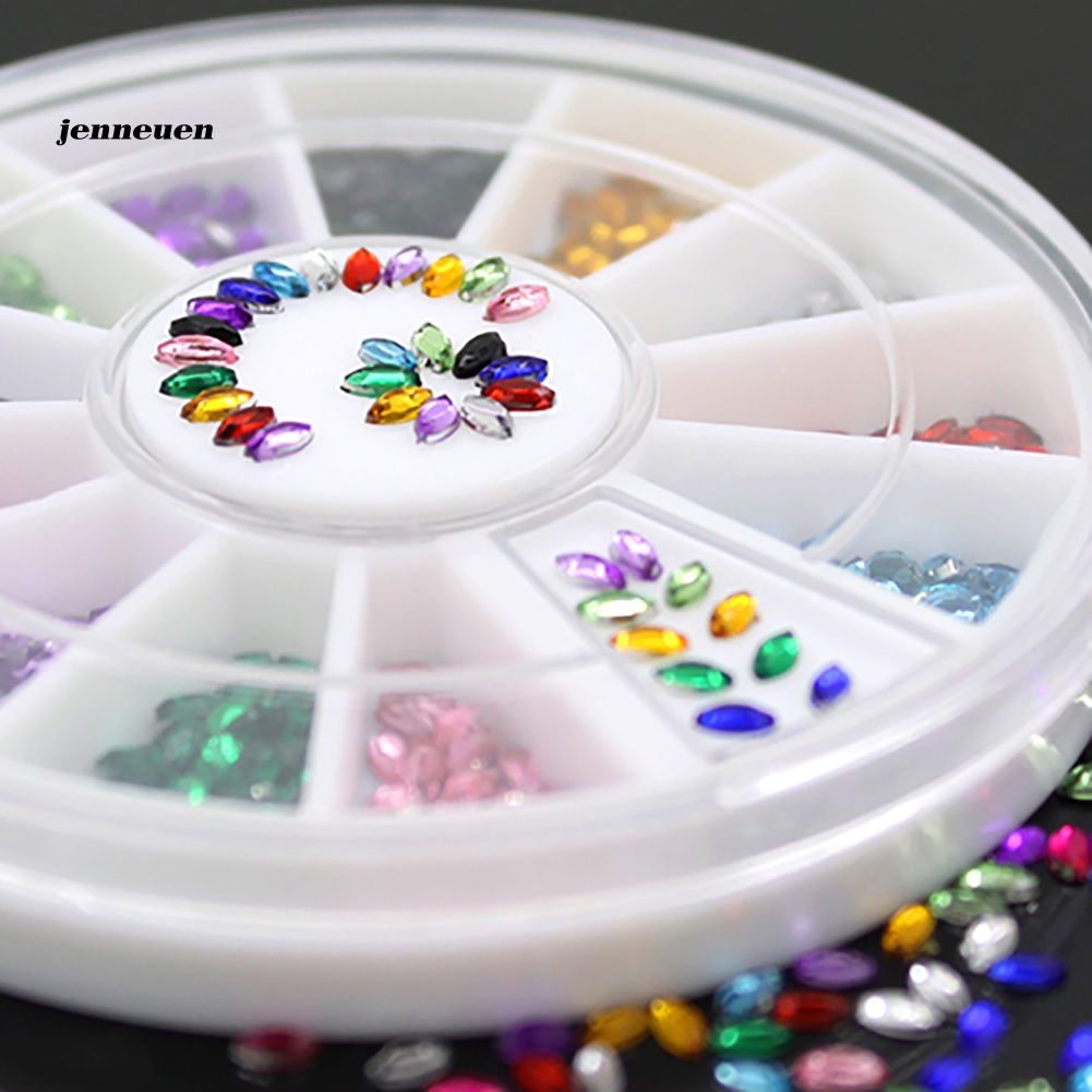 Hộp Phụ Kiện Trang Trí Móng Nghệ Thuật Hình Oval 3D Nhiều Màu Sắc