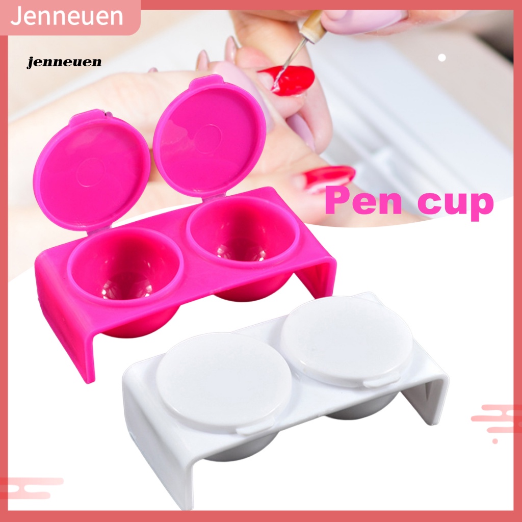 Set 2 Cốc Đựng Bột Làm Móng Tay Nghệ Thuật Có Nắp Đậy Tiện Dụng