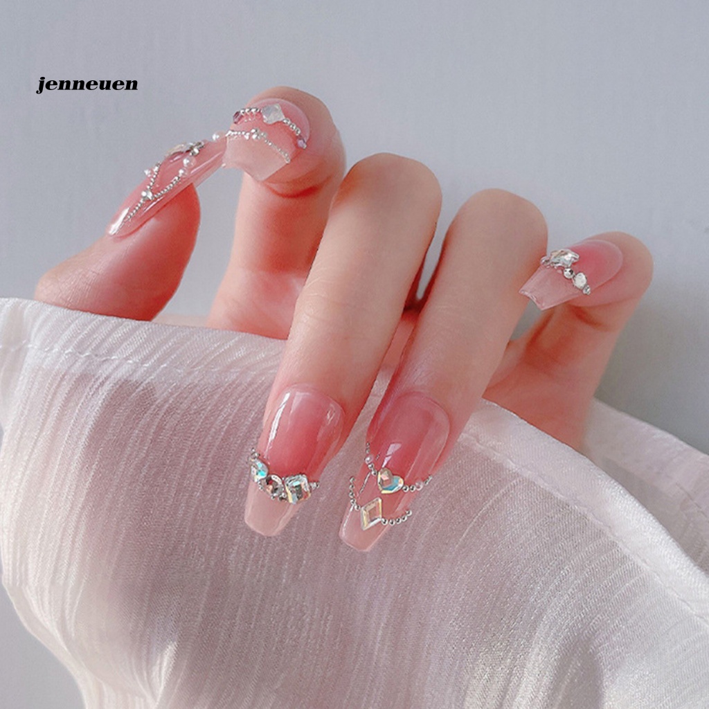 Túi 100 Hạt Cườm Đá Nhiều Hình Dạng Trang Trí Móng Tay Lưng