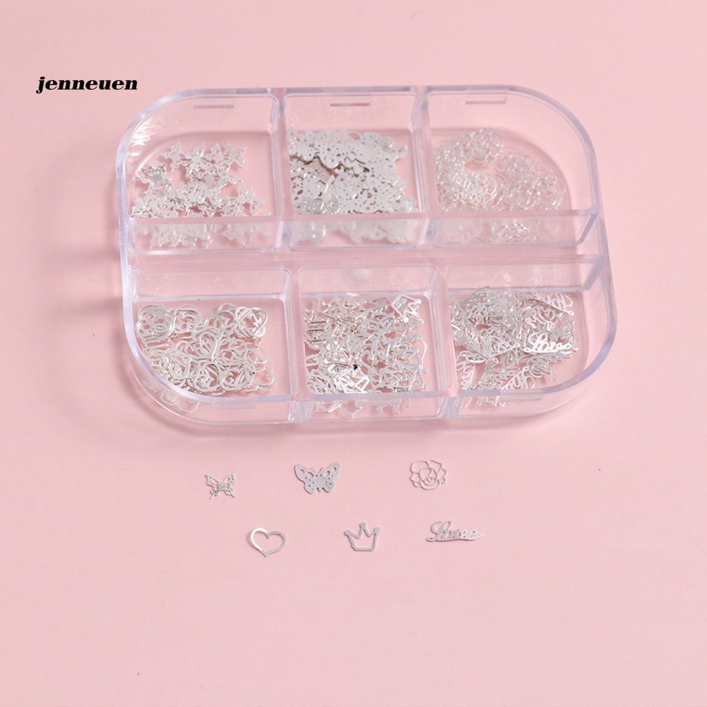 Hộp 50 Phụ Kiện Kim Loại 3D Trang Trí Móng Tay Có Thể Tháo Rời