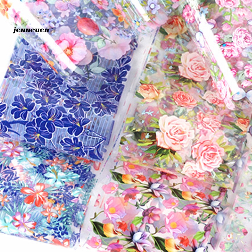 Set 10 Miếng Dán Móng Họa Tiết Hoa Nhỏ Nhiều Màu Sắc Dành Cho Nữ