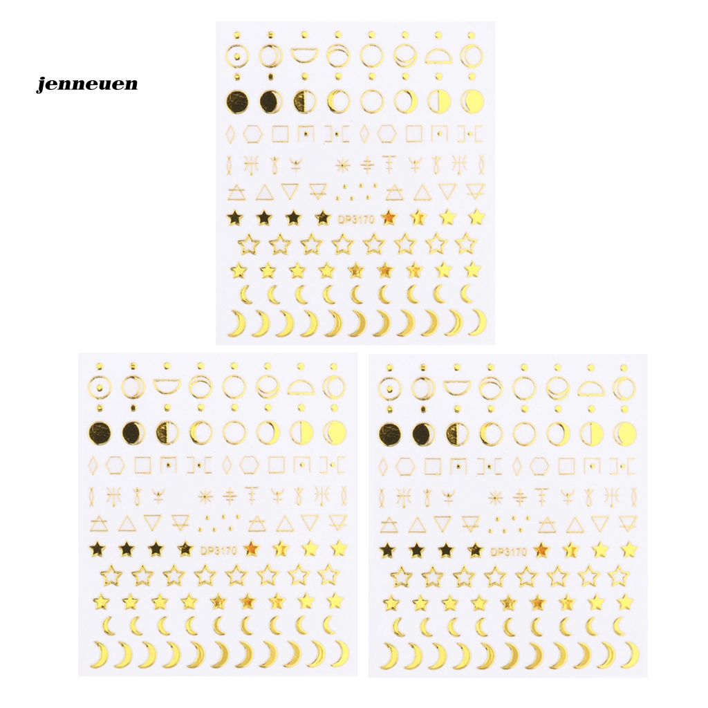 Set 3 Miếng Dán Trang Trí Móng Tay Nhiều Màu Sắc