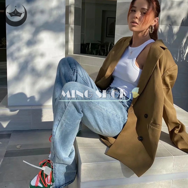 Quần Jean Dài Lưng Cao Xẻ Tà Màu Đen Phong Cách Cổ Điển Thời Trang 2023 Cho Nữ