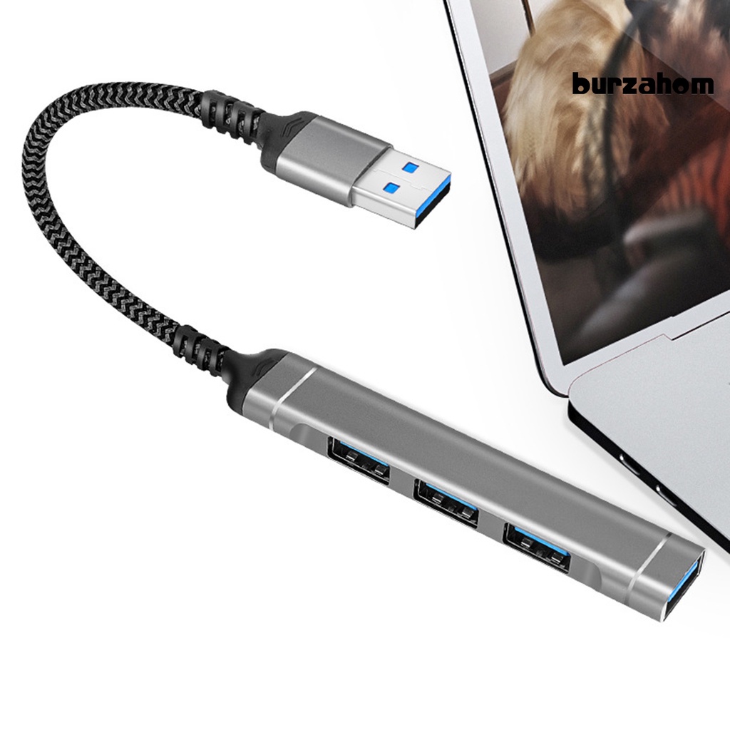 Hub Chia Cổng Type-C 4 Trong 1 Bằng Hợp Kim Nhôm Màu Bạc Cổng USB 3.0 Cho Máy Tính