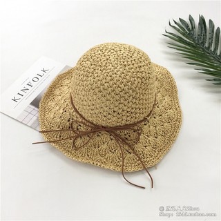 MŨ / NÓN CÓI ( ĐI BIỂN ) MỀM VINTAGE THẮT NƠ DA