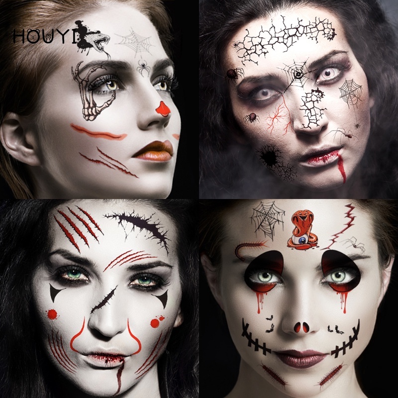 Hình Xăm Dán Tạm Thời Chống Nước Hình Mạng Nhện Kinh Dị