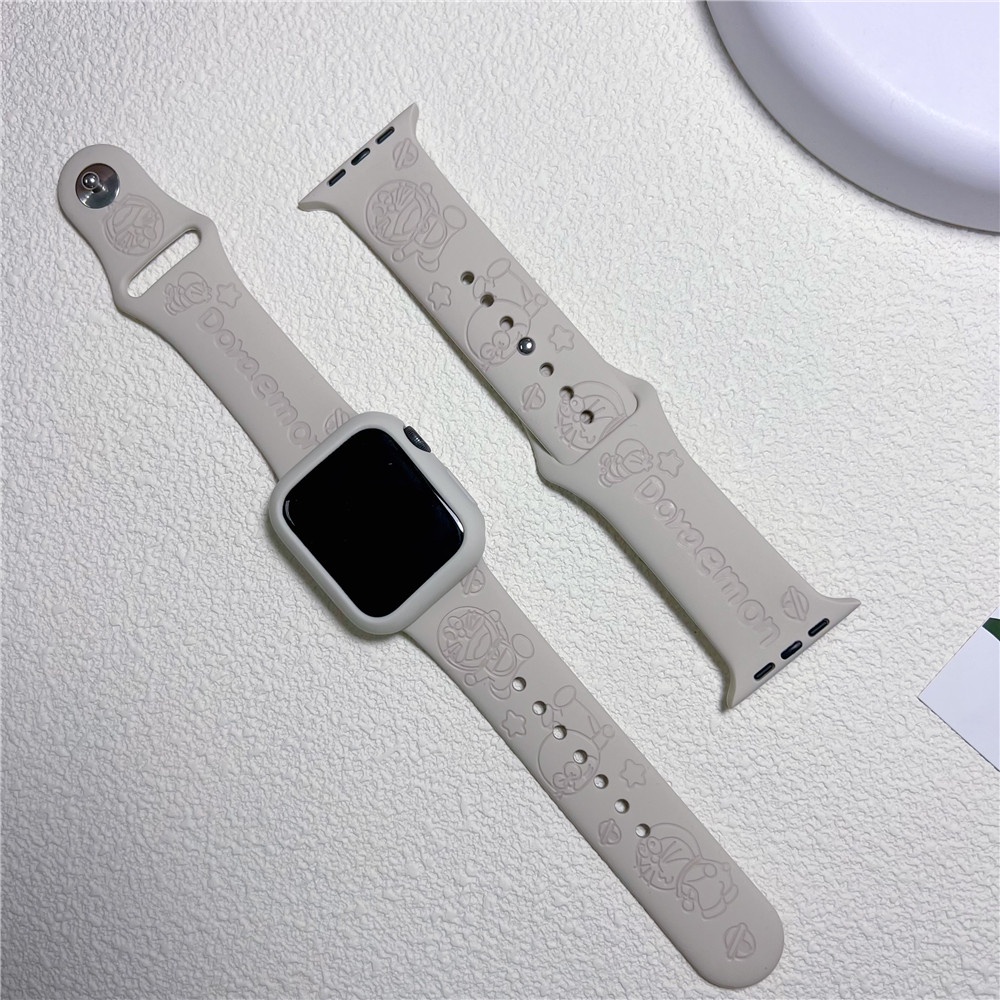Dây Đeo Đồng Hồ 3D Hình Doraemon Dễ Thương Cho Ultra 49mm S8 Series 8 7 SE 6 5 4 3 2 1