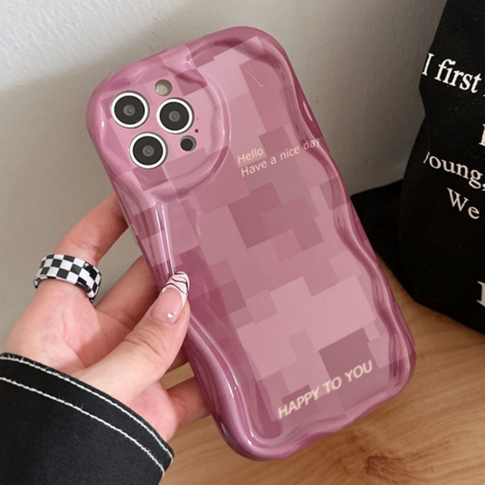 Ốp Điện Thoại TPU Mềm Chống Sốc Họa Tiết Sọc Caro Viền Lượn Sóng Cho iPhone 11 12 13 14 Pro Max
