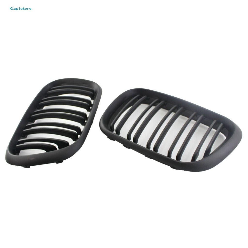 [Xiapistore] 2 Lưới Tản Nhiệt Trước Hai Đường Kẻ Trái Phải Màu Đen Nhám 51138250052 51138250051 Phụ Kiện Chuyên Dụng Dành Cho BMW X5 Series E53 99-03