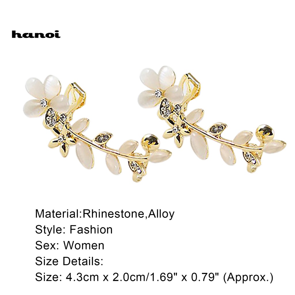 1 Đôi Bông Tai Đeo Vành Tai Đính Đá Thời Trang Cho Nữ