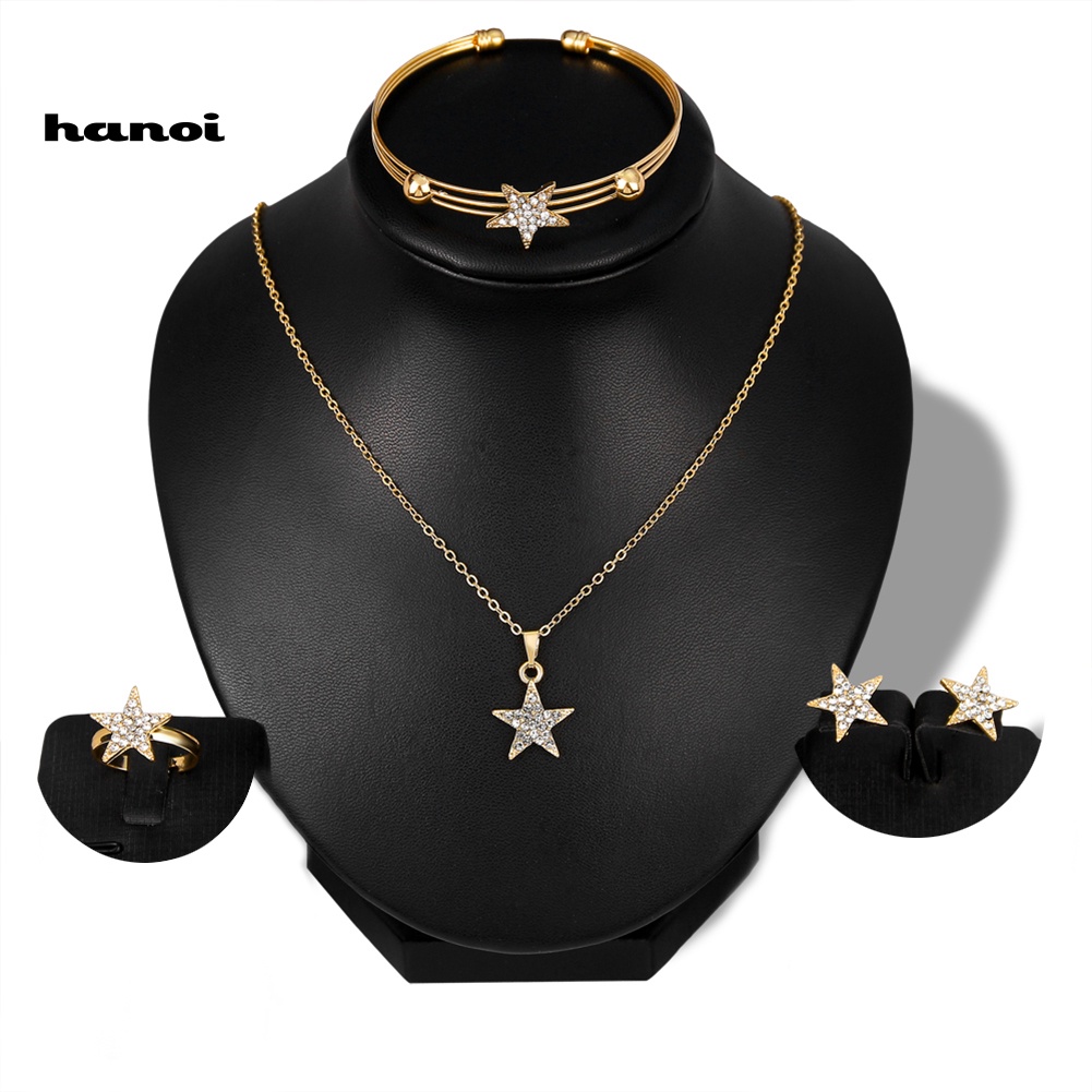 Bộ Trang Sức Hình Ngôi Sao Đính Đá Nhân Tạo Thời Trang