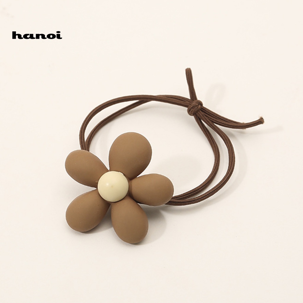 Dây Cột Tóc Co Giãn Mặt Nhám Đính Hoa Hoạt Hình Dễ Thương