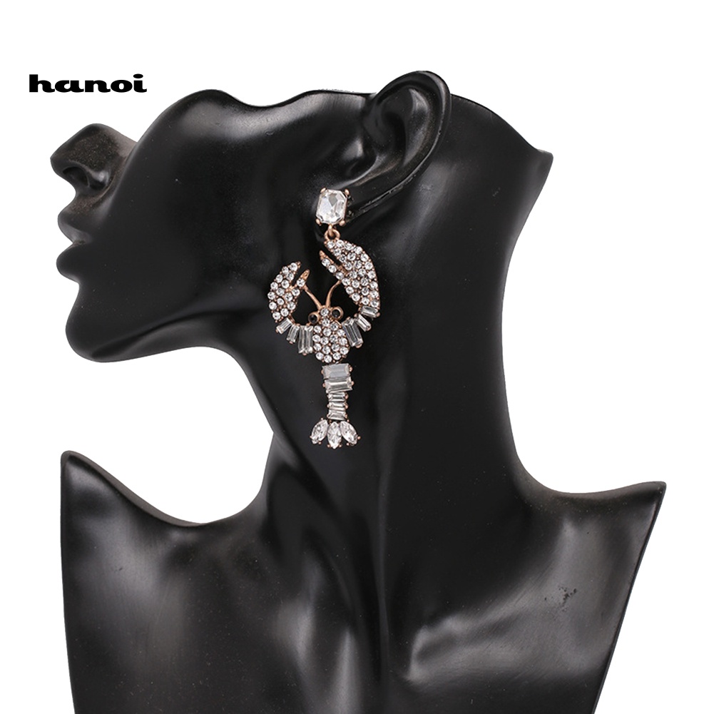 Bông Tai Hình Tôm Hùm Đính Đá Sáng Tạo Cho Nữ