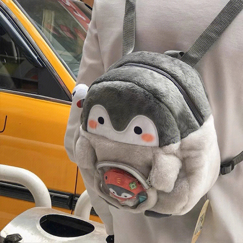 Laz Johnn Đi Học Hình Chim Cánh Cụt Nhồi Bông Dễ Thương