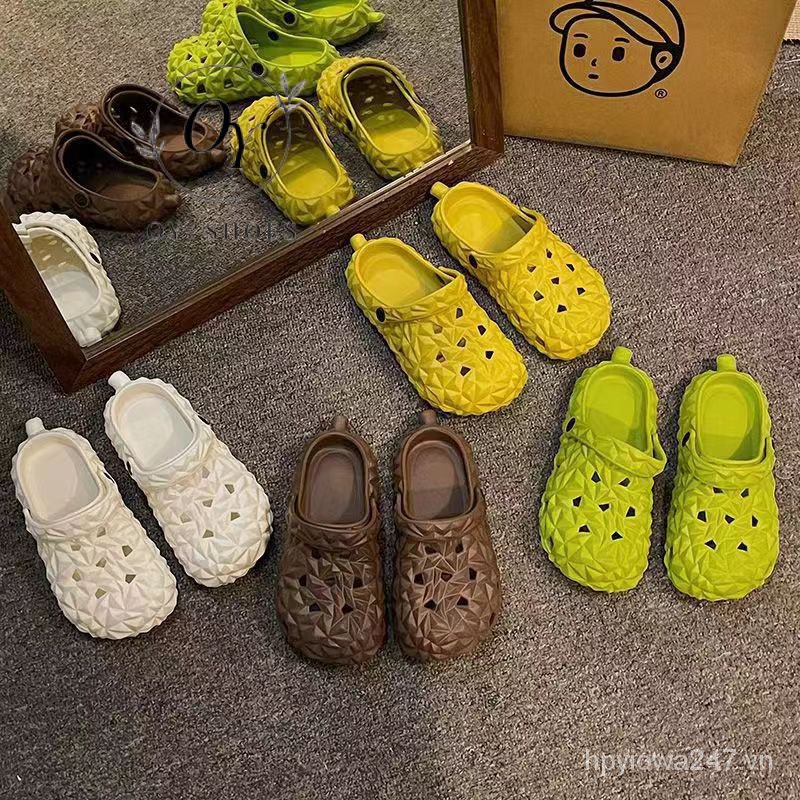 Dép Xỏ Ngón Đi Biển Đế Dày Đục Lỗ Hình Trái Sầu Riêng Hoạt Hình Vui Nhộn Thời Trang Mùa Hè Cho Cặp Đôi