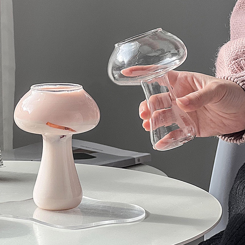 Cốc Thủy Tinh Hình Nấm Hoạt Hình Thời Trang Cho Gia Đình