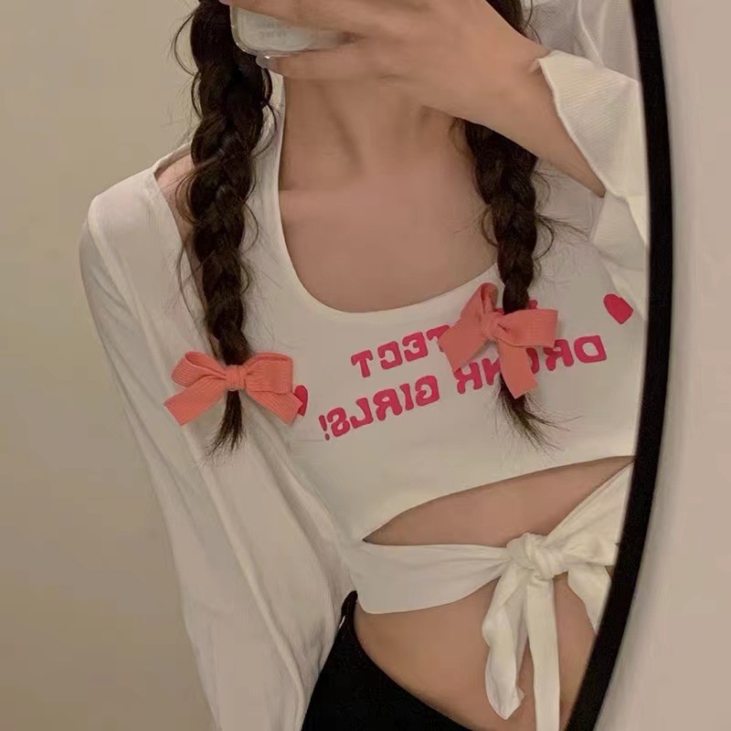 Kẹp Tóc Nơ Hồng Đính Ngọc Trai Cho Búp Bê Y2K