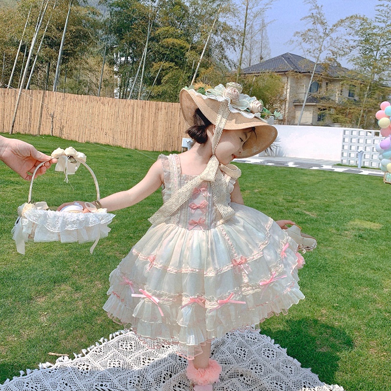 Đầm Công Chúa Phong Cách Lolita Dễ Thương Thời Trang Mùa Hè Cho Bé Gái