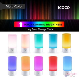 【OMB】 Table Lamp Touch Sensor Bedside Lamp + Dimmable Light & Color Changing RGB