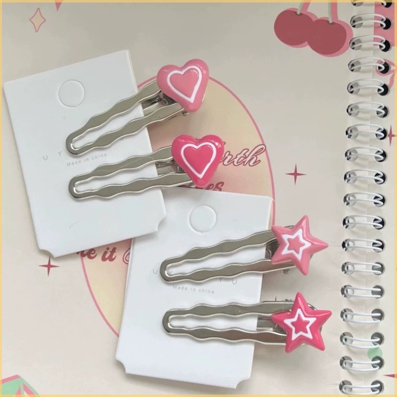 Kẹp Tóc Kim Loại Hình Trái Tim Đính Đá Xinh Xắn Cho Nữ