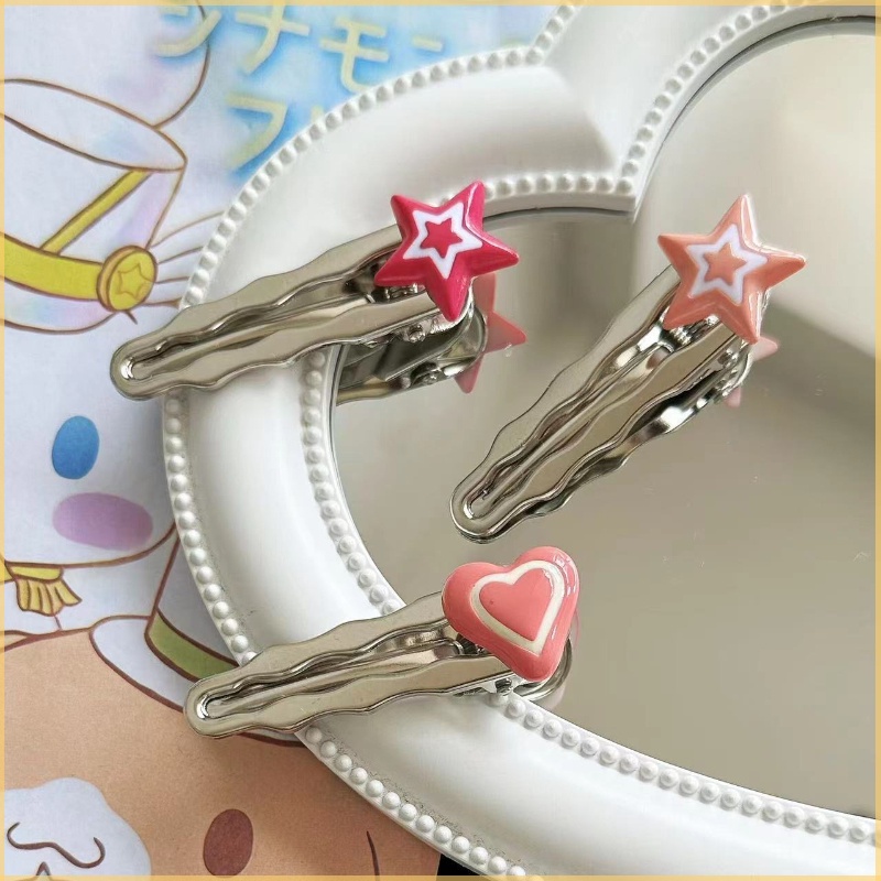 Kẹp Tóc Kim Loại Hình Trái Tim Đính Đá Xinh Xắn Cho Nữ