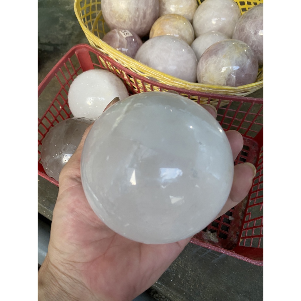 Bi cầu thạch anh trắng và đen dùng làm trang trí nhà cửa công ty bàn làm việc phòng ngủ