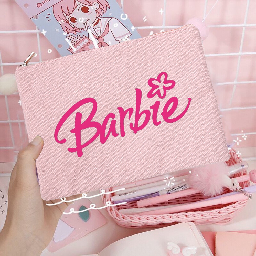 Túi Đựng Đồ Trang Điểm Làm Đẹp In Họa Tiết Búp Bê barbie Đáng Yêu Cho Bé Gái