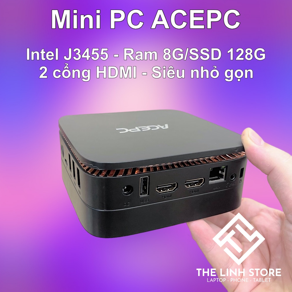 ( Hàng chuẩn) Cây máy tính mini PC mini ACEPC AK1 - Intel J3455 ram8G SSD128G
