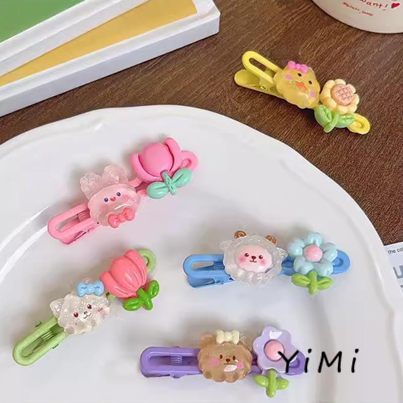 Kẹp Tóc Mái Hình Hoa Nhiều Màu Sắc Dễ Thương Cho Nữ