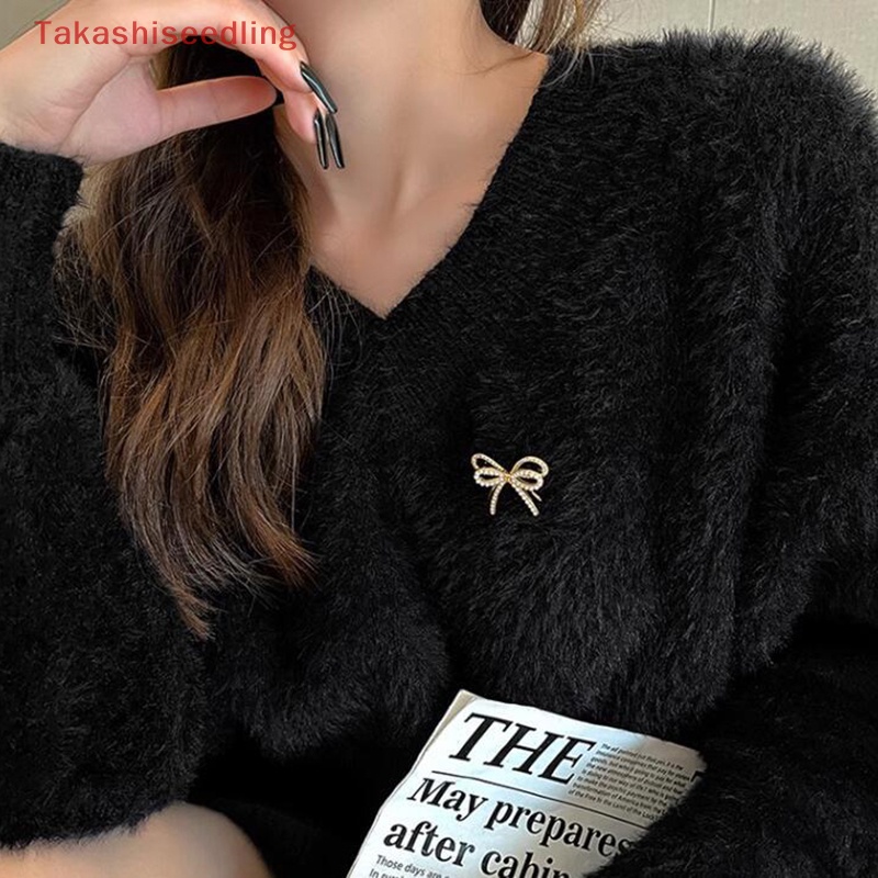 Ghim Cài Áo Hình Nơ Đính Ngọc Trai Chống Ánh Sáng Thời Trang Cho Nữ