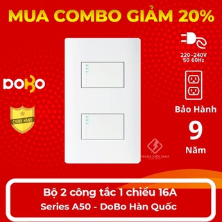 Bộ 2 công tắc 1 chiều/ đảo chiều 16a - hạt công tắc, hạt ổ cắm dòng a50 dobo hàn quốc nhập khẩu cao cấp - bảo hành 9 năm