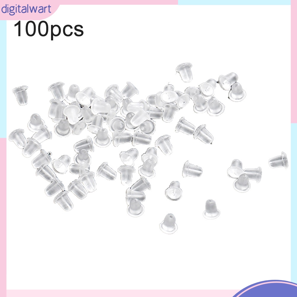 Set 100 Nút Chặn Bông Tai Bằng Nhựa Mềm Trong Suốt An Toàn