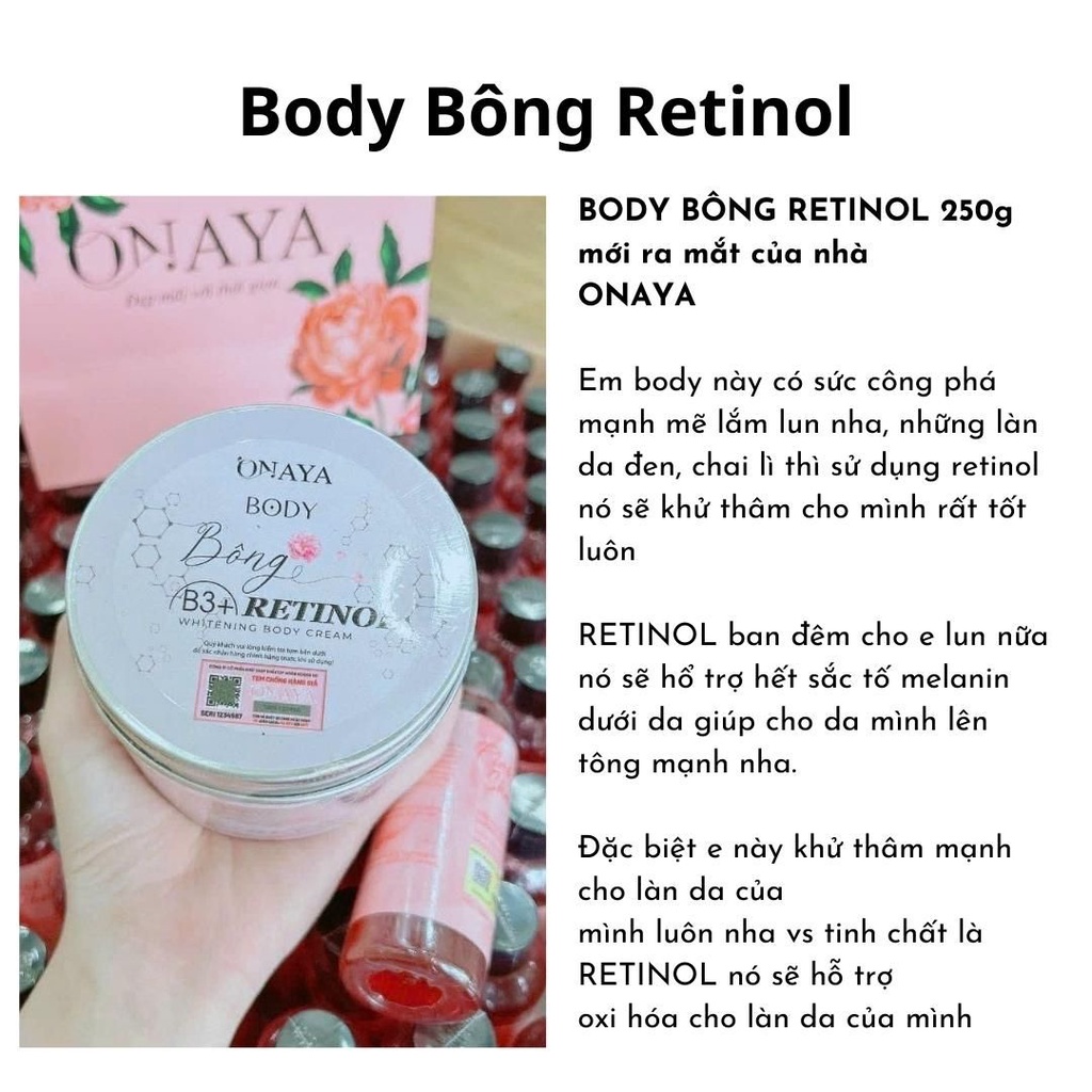 Kem Body Bông Retinol 200gr mẫu mới 2023