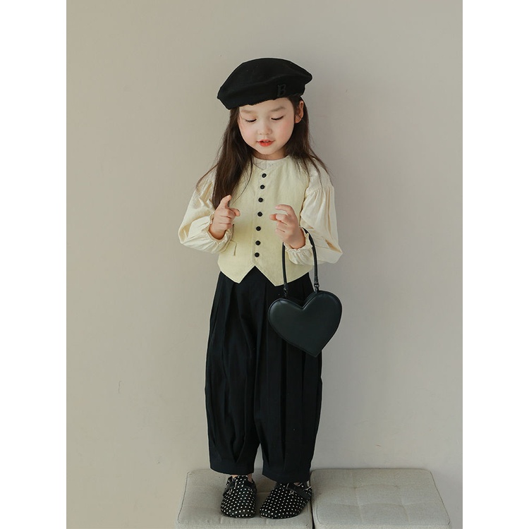 Quần Dài Xếp Ly Màu Trơn Phong Cách Hàn Quốc Thời Trang Mùa Xuân Cho Bé Gái