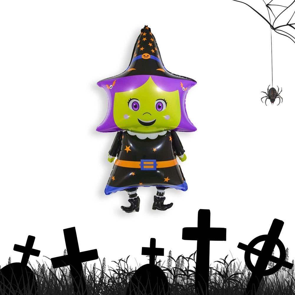 Bong Bóng Bơm Hơi Hình Đầu Lâu / Dơi / Bí Ngô / Ma Quỷ / Bí Ngô mini Bằng Màng Nhôm Trang Trí halloween