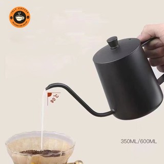 Bình, ấm đun nước cổ ngỗng rót pha cà phê vòi dài inox 304 có nắp 350ml - 600ml