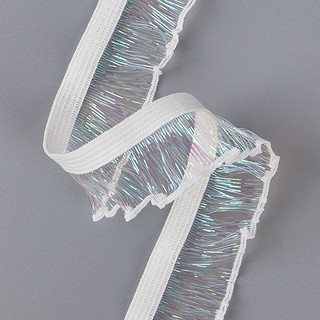 Cuộn dây ruy băng ren co giãn rộng 2cm dài 10 yards màu trắng trang trí đầm và đồ thủ công khác