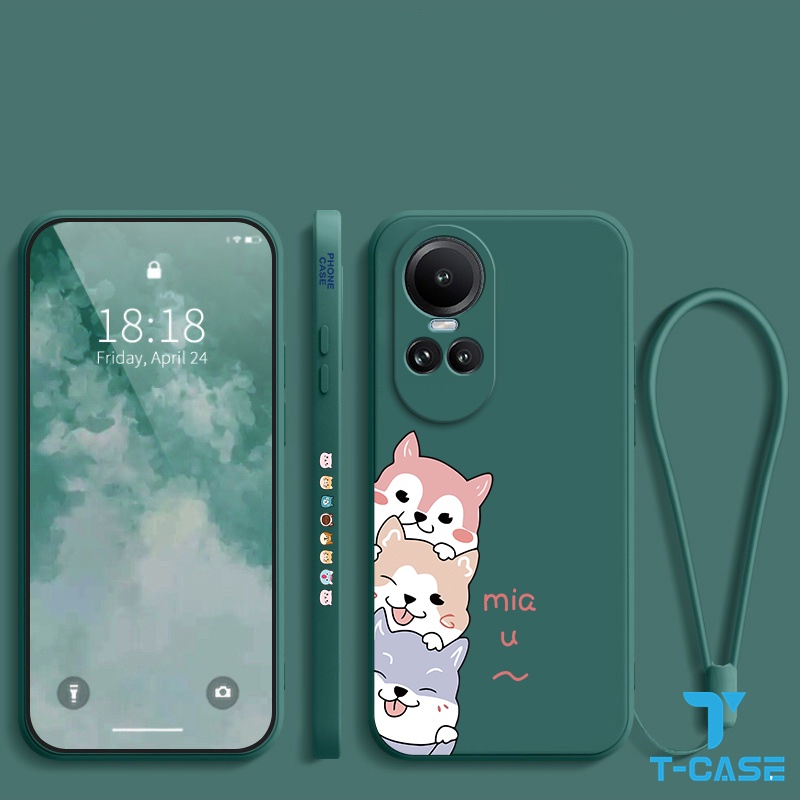 Ốp lưng OPPO Reno 10 5G Reno 10Pro 5G Ốp Điện Thoại Silicon Mềm Hình Cún Dễ Thương Có Nắp Lens Cho OPPO Reno 10 5G Reno 10Pro 5G 2A-GG