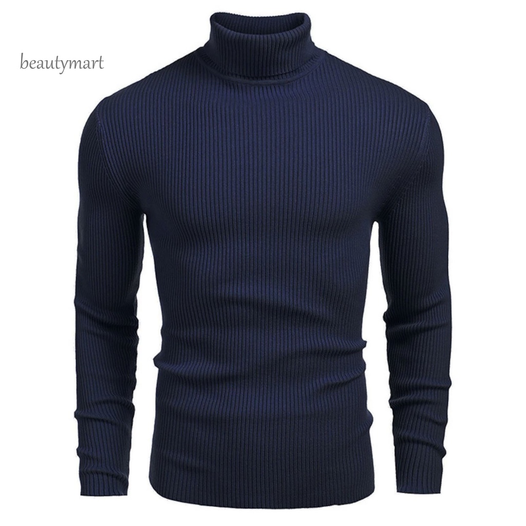 Áo Sweater Dệt Kim Cổ Cao Ôm Dáng Co Giãn Chống Dầu Thời Trang Thu Đông Cho Nam