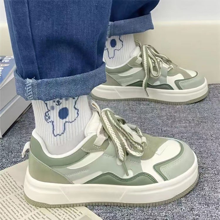 Giày Thể Thao Đế Dày Màu Xanh Matcha / Trắng Nhỏ Thời Trang Mùa Hè 2023 Mới Dành Cho Học Sinh