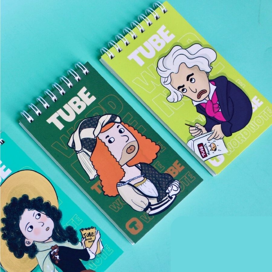 Sổ từ vựng viết từ mới kèm bookmark TUBE TB0010 word note 160 trang tiện lợi, vở viết ngoại ngữ