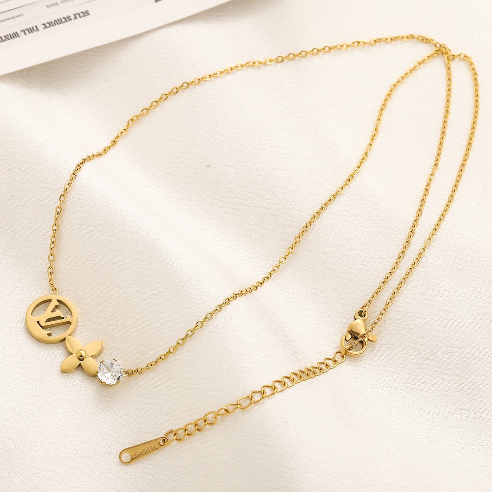 Vòng cổ Thép Titan Họa Tiết lv louis vuitton Thanh Lịch Cho Nam Và Nữ