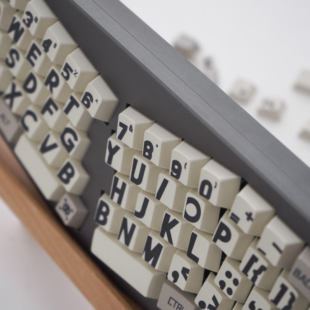Retro Big Font Keycaps Cherry Profile PBT Dye Sub Bàn Phím Cơ Keycap