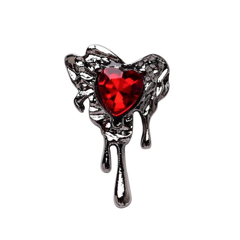 Vintage dark wind crow heart nail ornament metal cross love personality skeleton nail alloy diamond phụ kiện