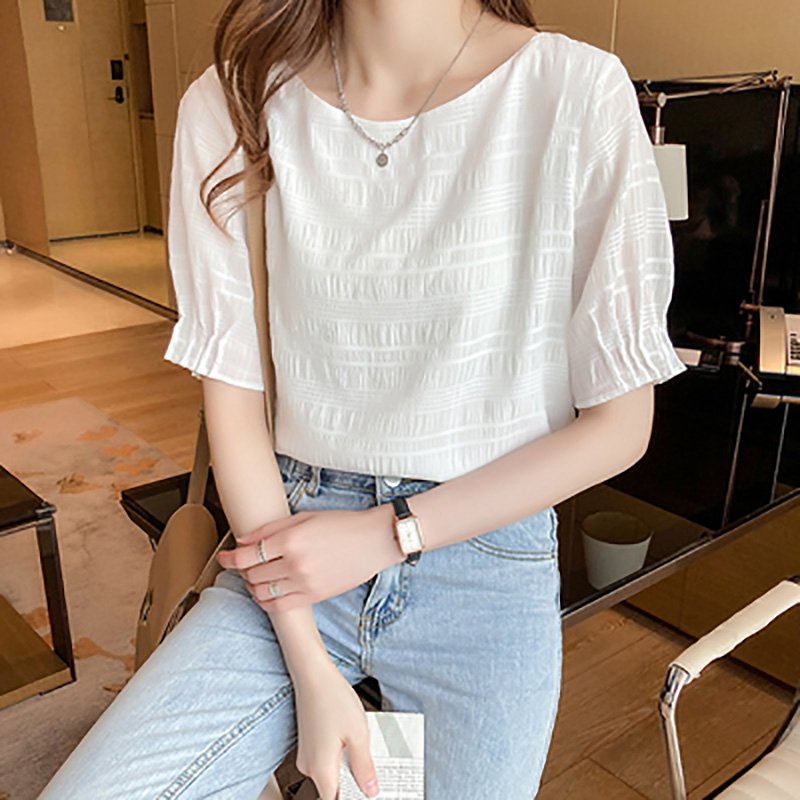 Áo Sơ Mi Chiffon Tay Ngắn Màu Sắc Ngọt Ngào Phong Cách Hàn Quốc Thời Trang Mùa Hè Cho Nữ