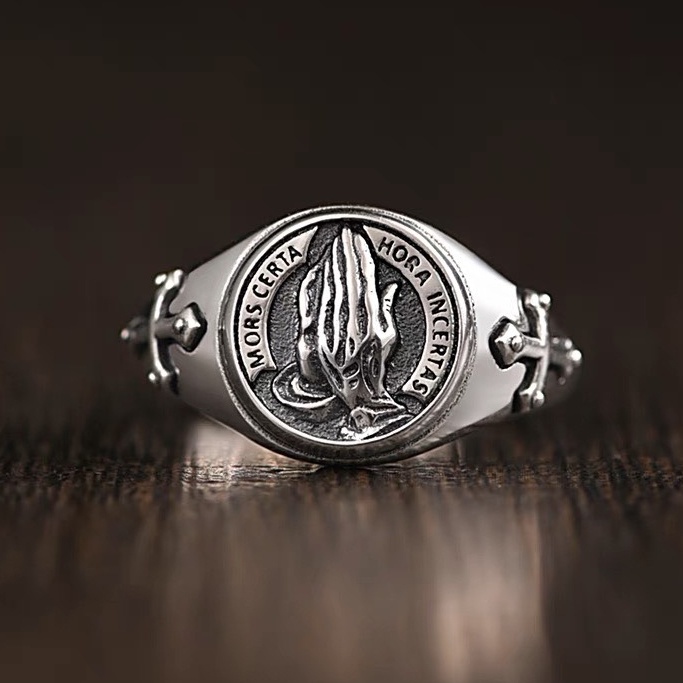 Nhẫn nam nữ titan freesize hình bàn tay phật HOPE Merin titan không gỉ điều chỉnh được size - Nhẫn Hope